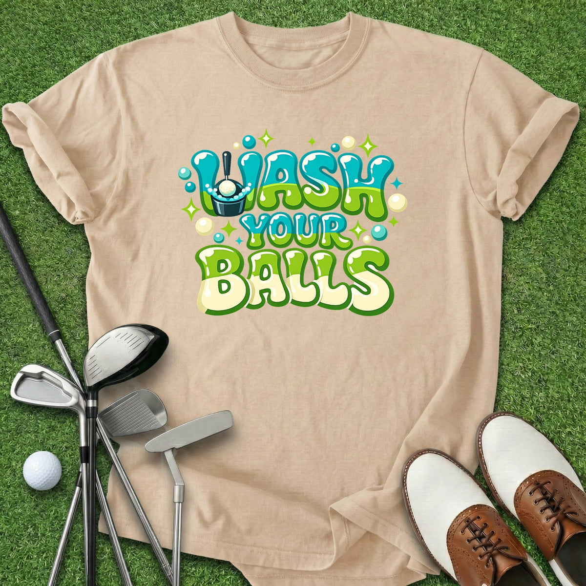 Wash Your Balls T-Shirt Gift For Golfer