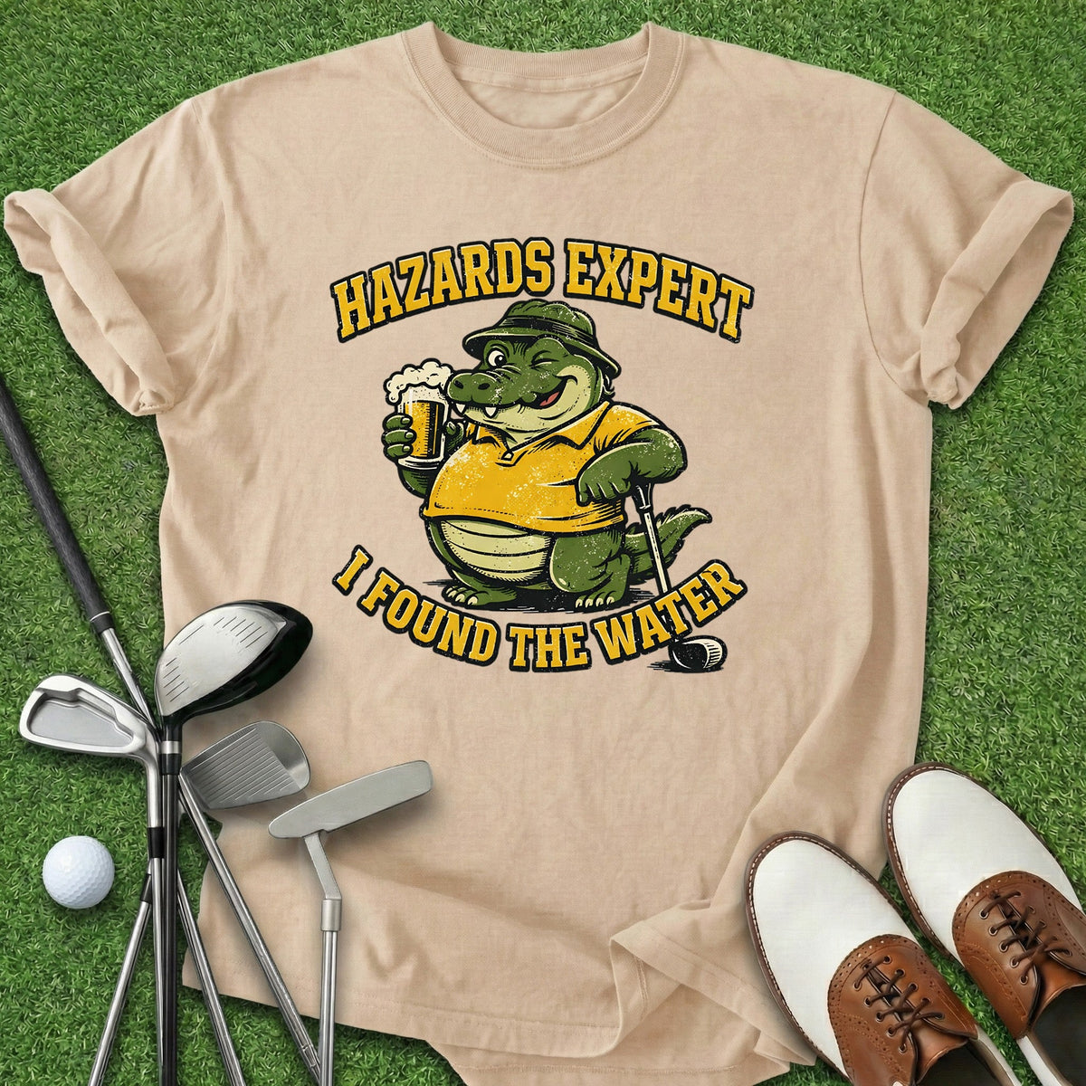 Hazards Expert T-Shirt Gift For Golfer