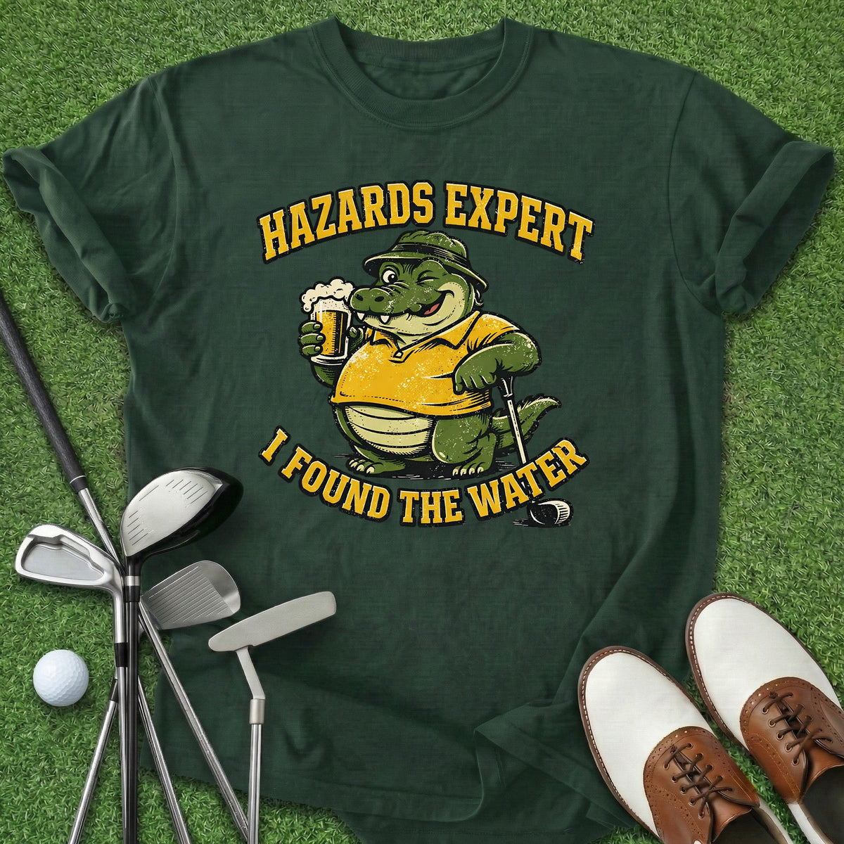 Hazards Expert T-Shirt Gift For Golfer