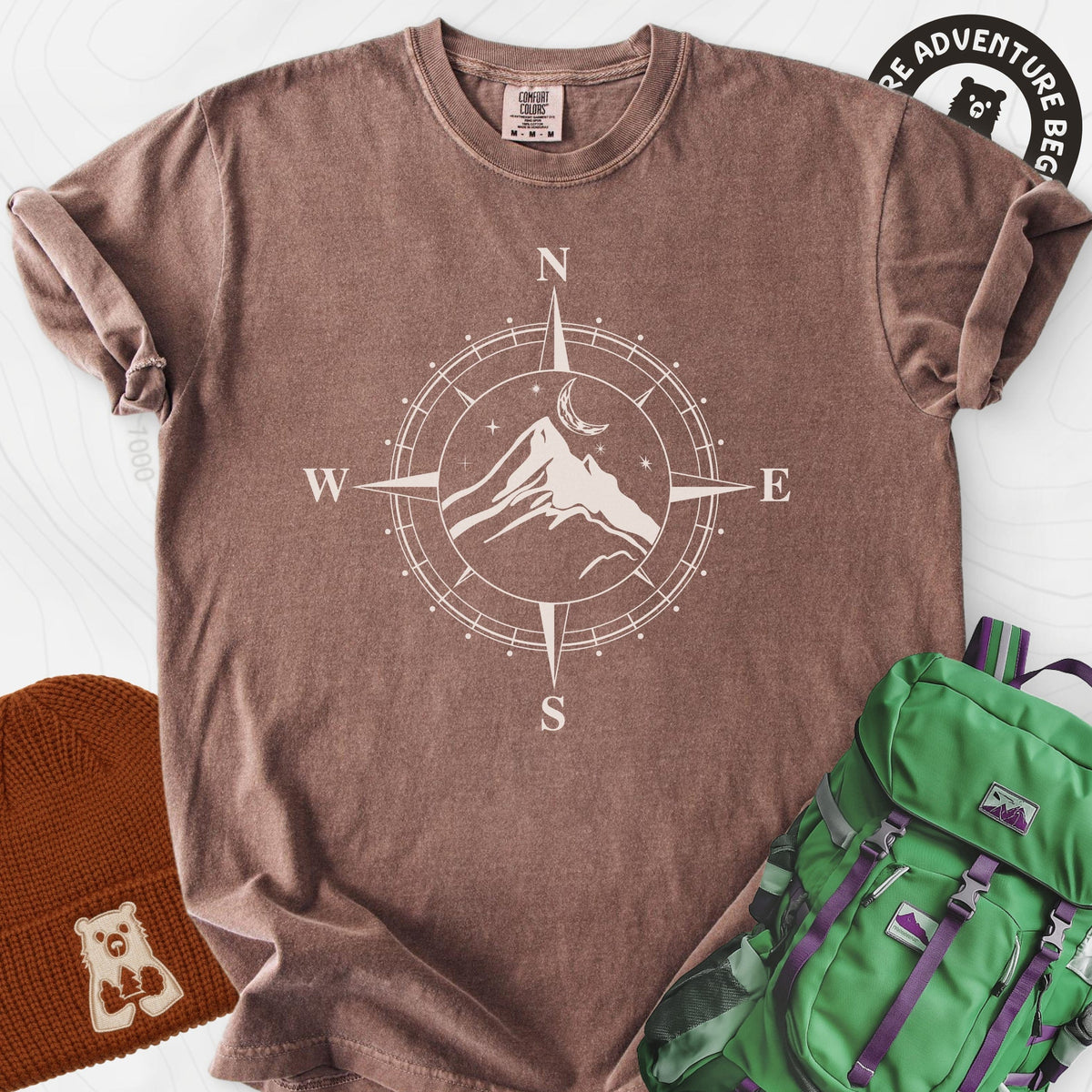 Compass Mountains T-Shirt Gift For Hiker