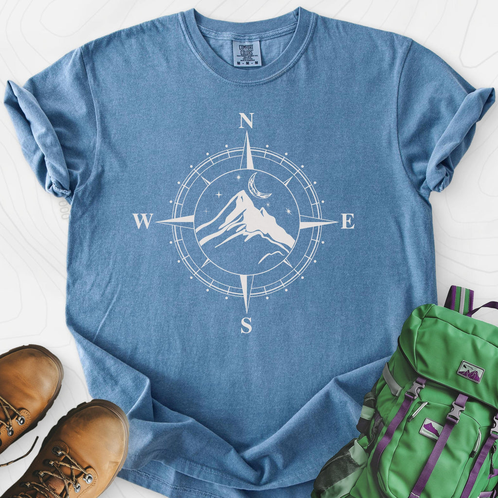 Compass Mountains T-Shirt Gift For Hiker