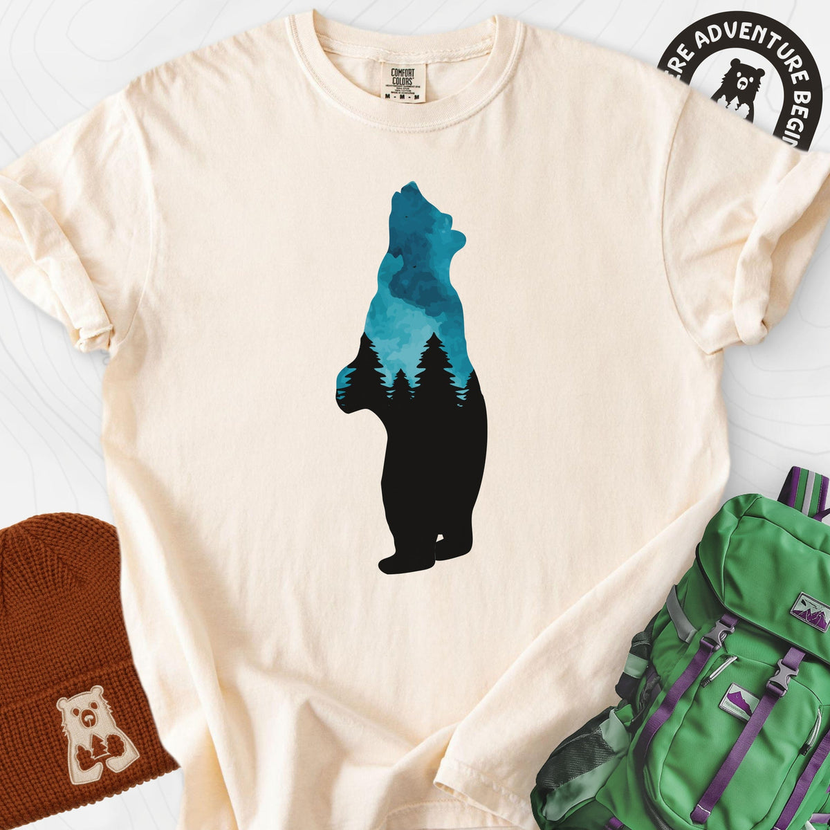 Bear Trees T-Shirt Gift For Hiker