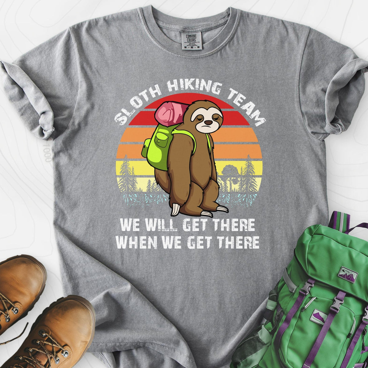 Sloth Hiking Team T-Shirt Gift For Hiker