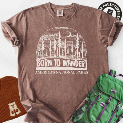 Born to Wander America T-Shirt Gift For Hiker