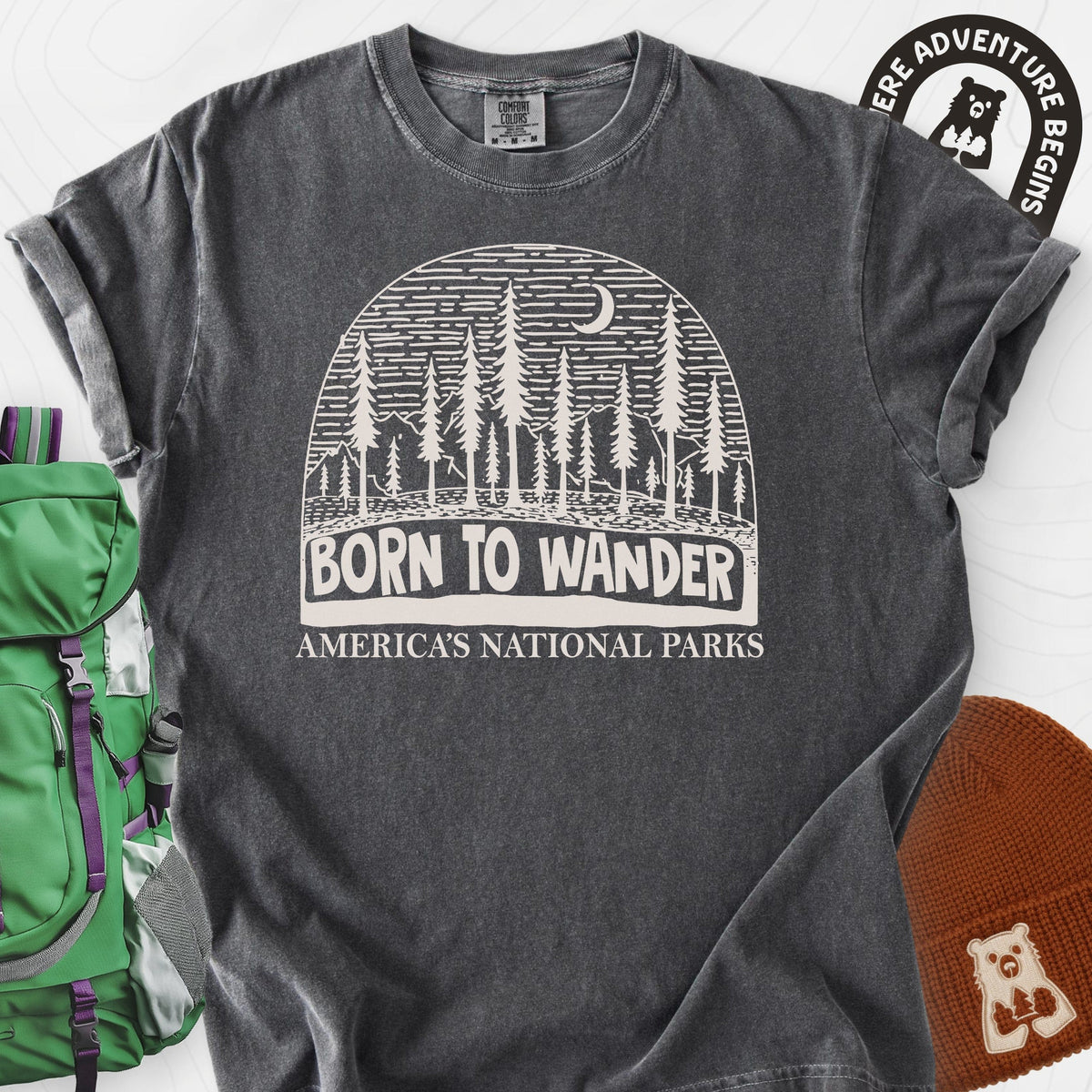 Born to Wander America T-Shirt Gift For Hiker
