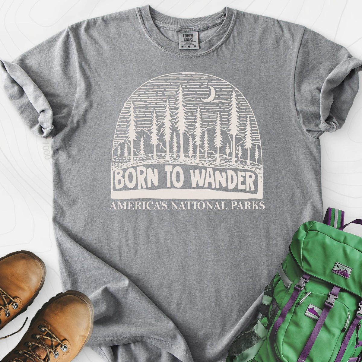 Born to Wander America T-Shirt Gift For Hiker