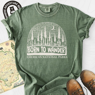 Born to Wander America T-Shirt Gift For Hiker