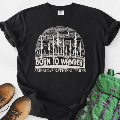 Born to Wander America T-Shirt Gift For Hiker