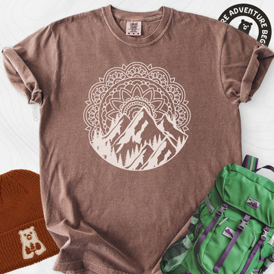 Mandala Mountains T-Shirt Gift For Hiker
