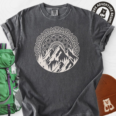 Mandala Mountains T-Shirt Gift For Hiker