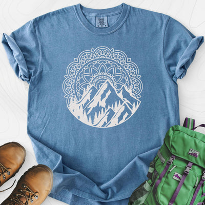 Mandala Mountains T-Shirt Gift For Hiker