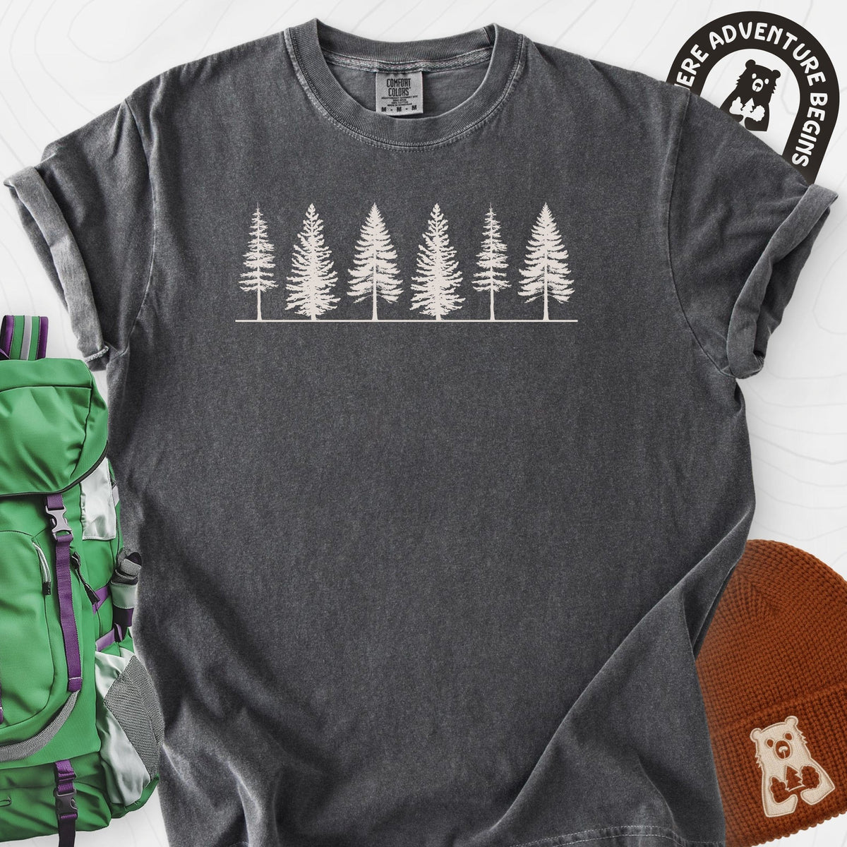 Tree Silhouette T-Shirt Gift For Hiker