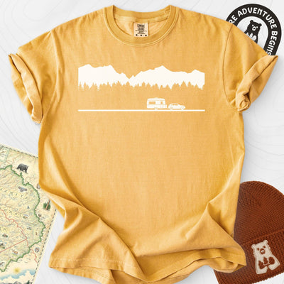 Trailer in the Mountains T-Shirt Gift For Hiker