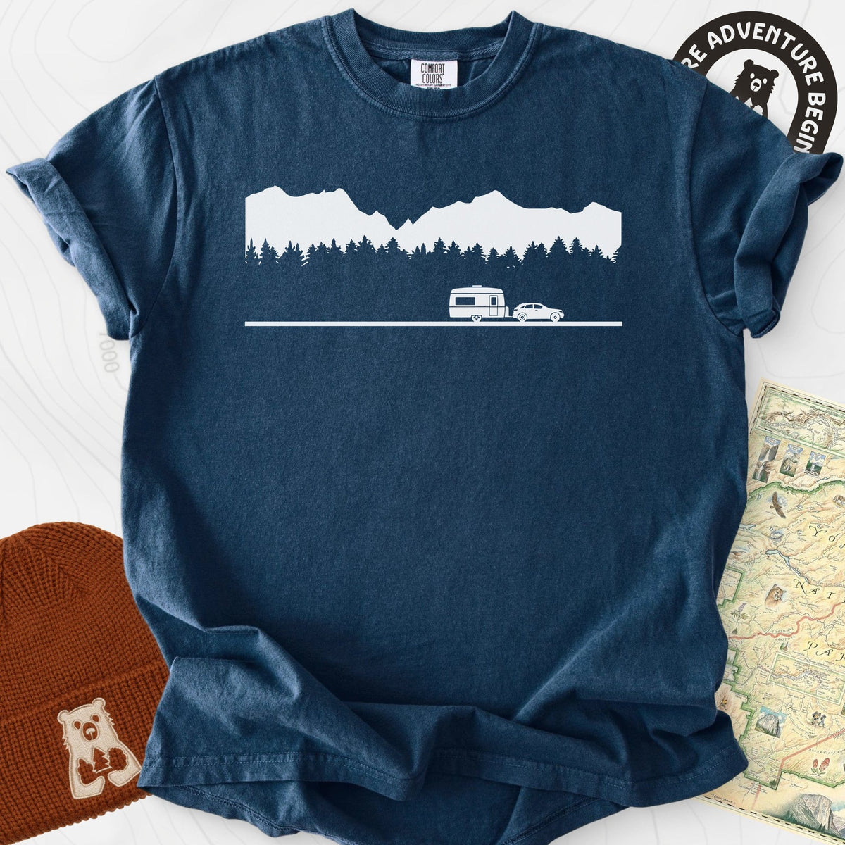 Trailer in the Mountains T-Shirt Gift For Hiker
