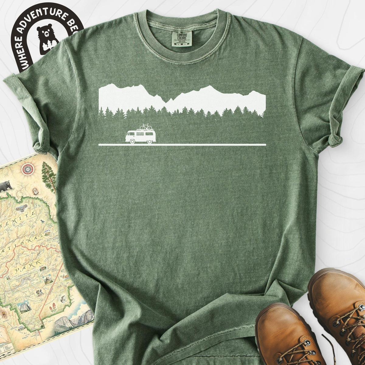 Motorhome in the Mountains T-Shirt Gift For Hiker