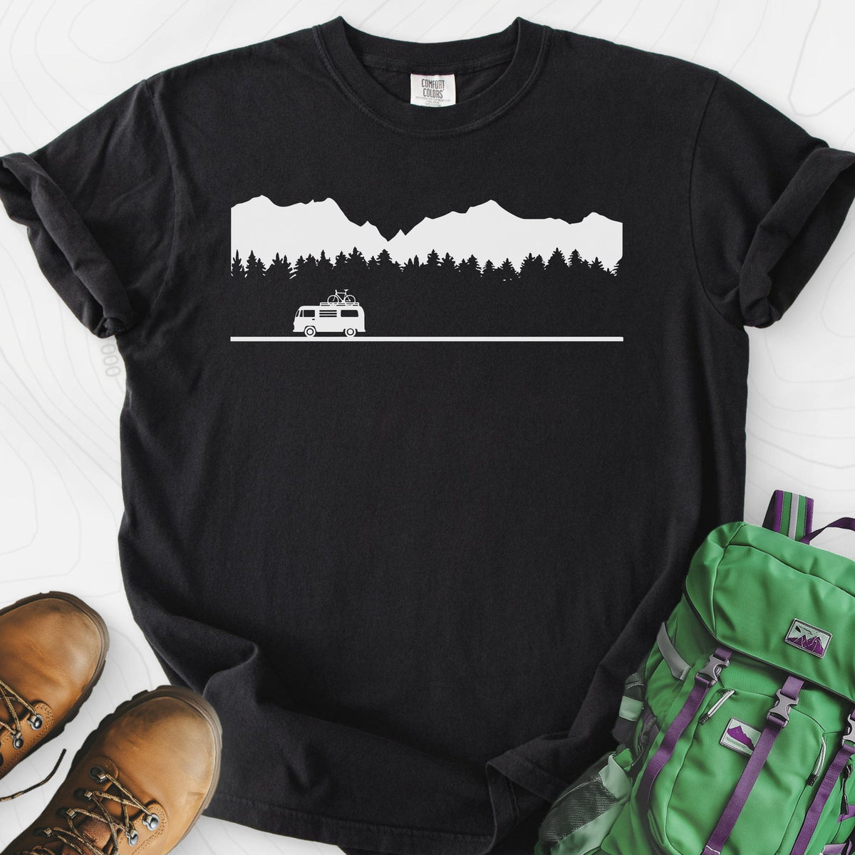 Motorhome in the Mountains T-Shirt Gift For Hiker