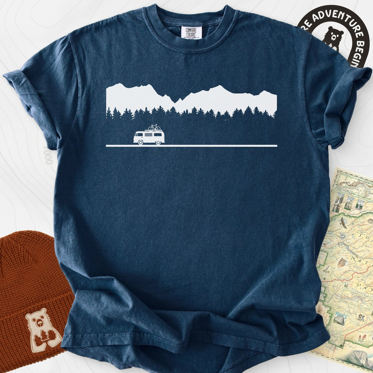 Motorhome in the Mountains T-Shirt Gift For Hiker