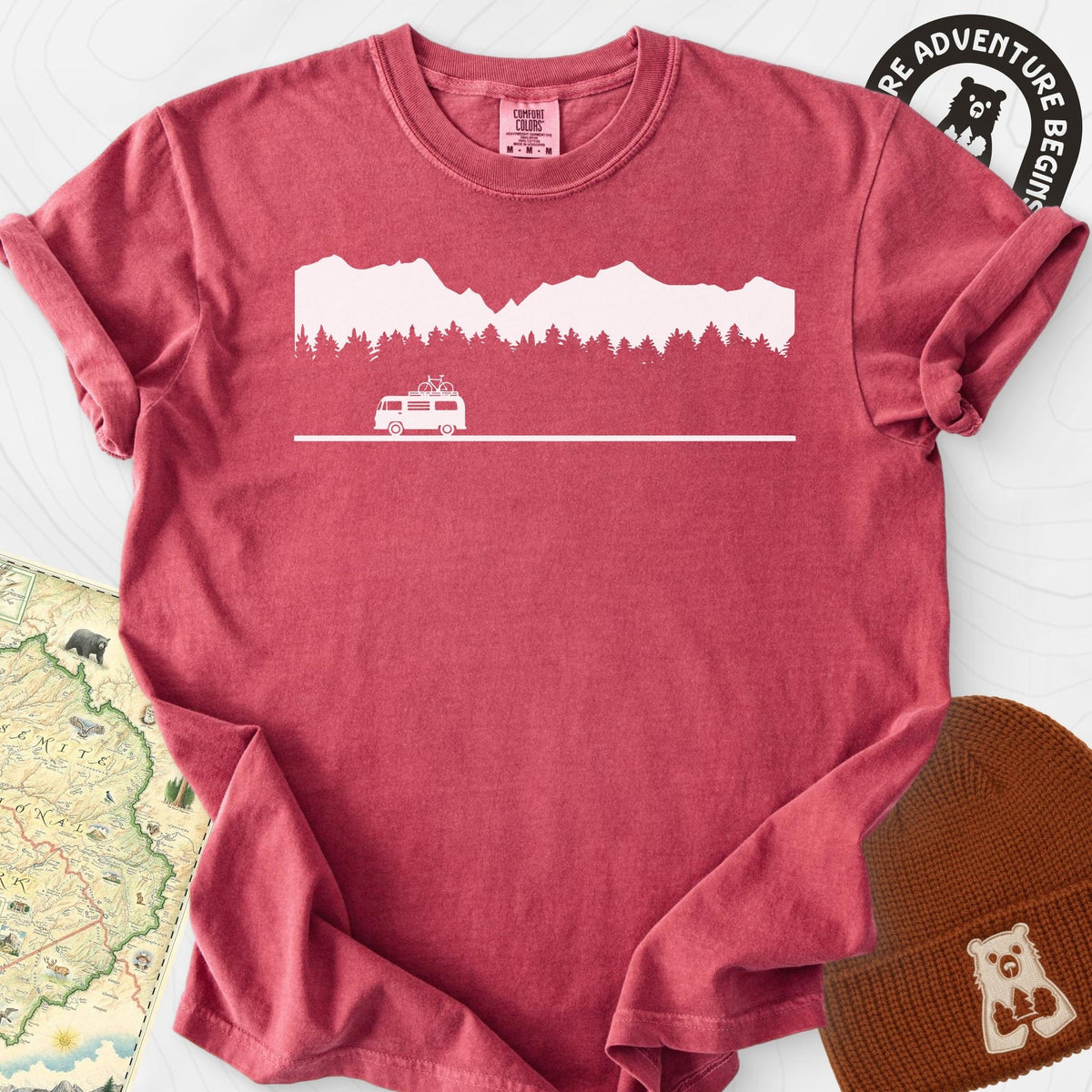 Motorhome in the Mountains T-Shirt Gift For Hiker