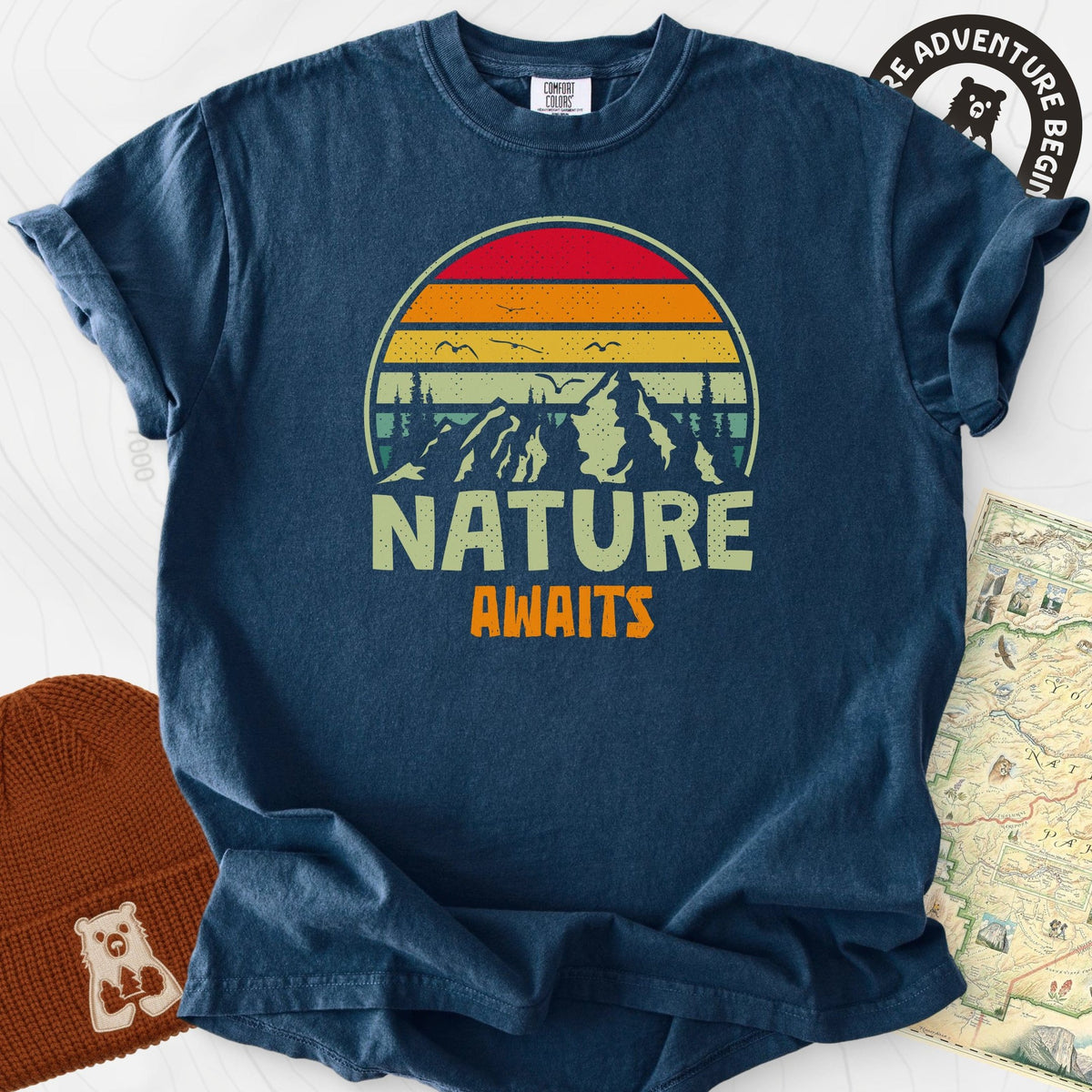 Nature Awaits T-Shirt Gift For Hiker