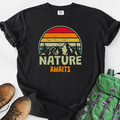 Nature Awaits T-Shirt Gift For Hiker