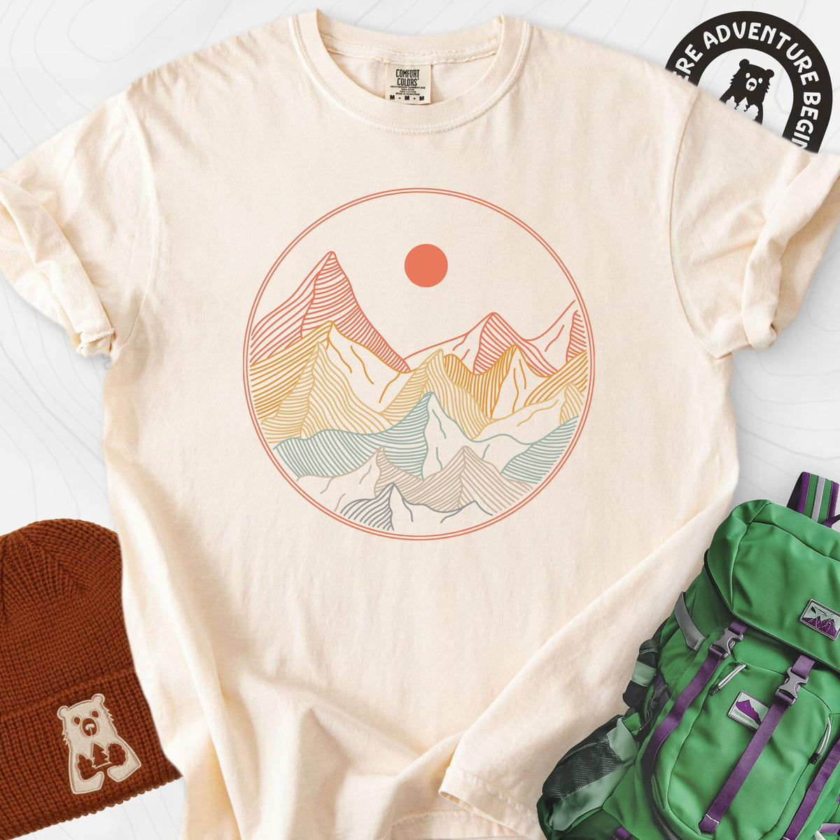 Colorful Mountains T-Shirt Gift For Hiker