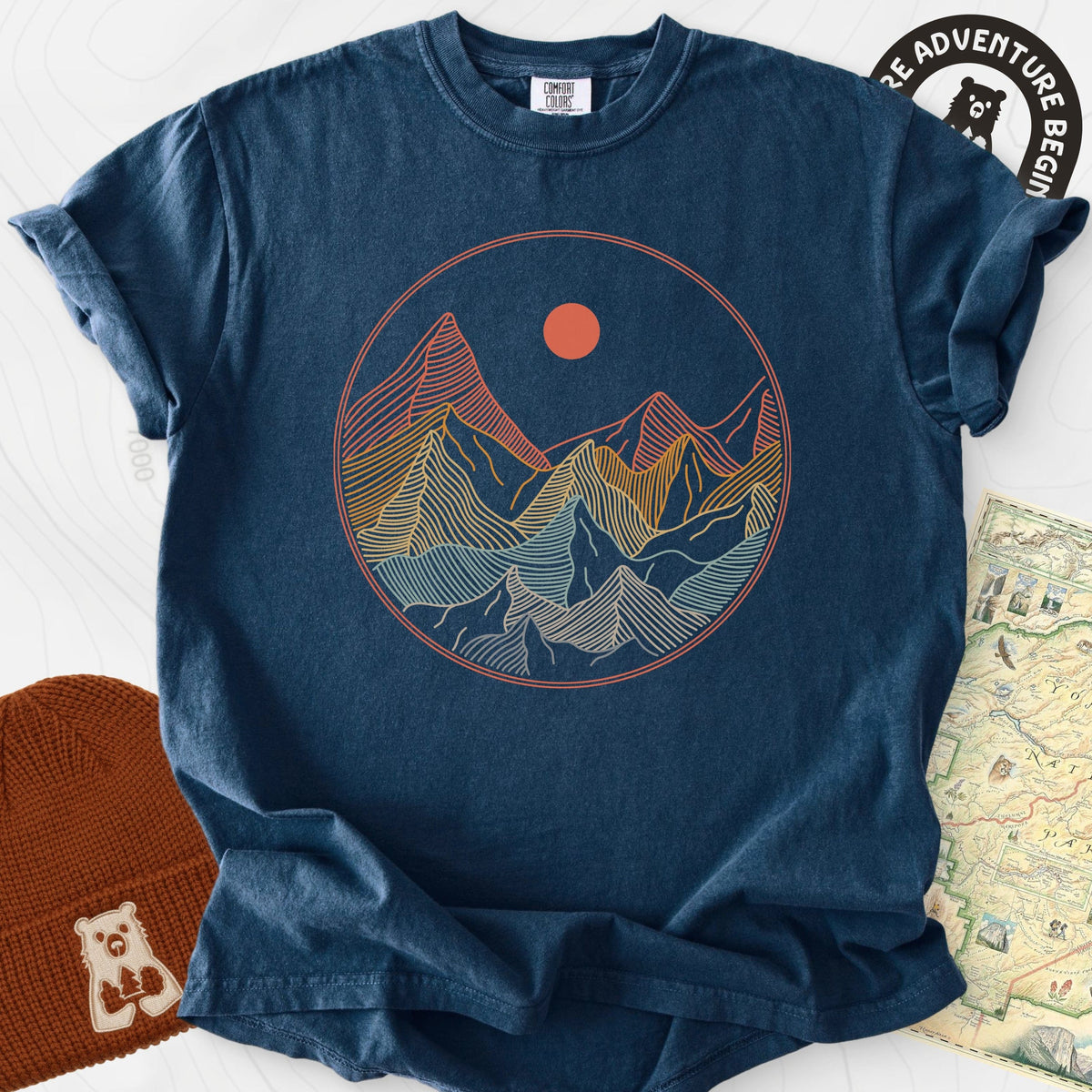 Colorful Mountains T-Shirt Gift For Hiker