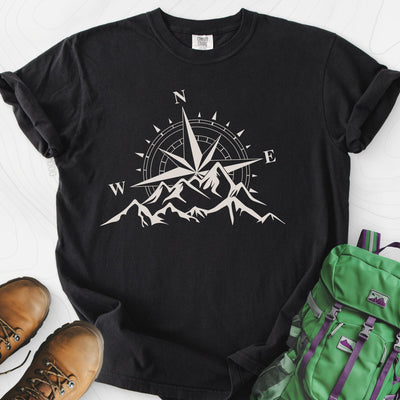 Compass Sunset T-Shirt Gift For Hiker