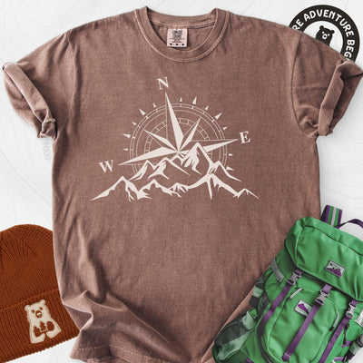 Compass Sunset T-Shirt Gift For Hiker
