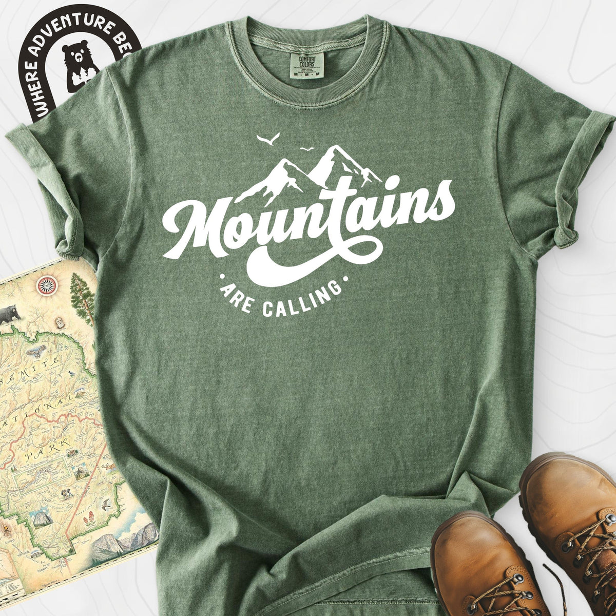 Calling Mountains T-Shirt Gift For Hiker