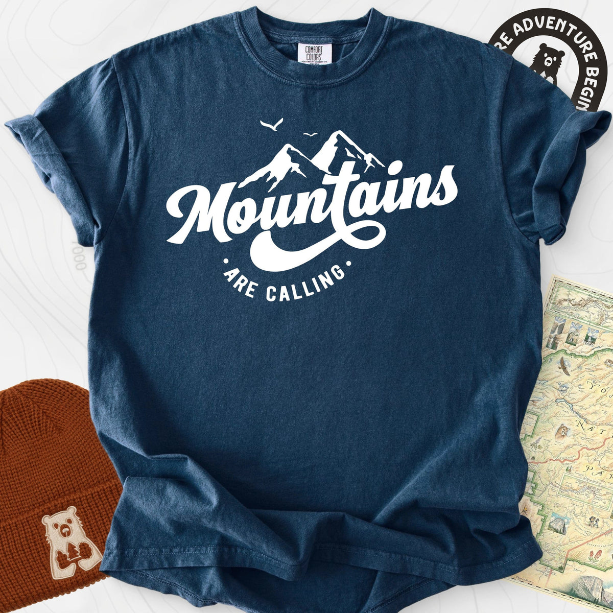 Calling Mountains T-Shirt Gift For Hiker