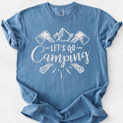 Let's Go Camping T-Shirt Gift For Hiker