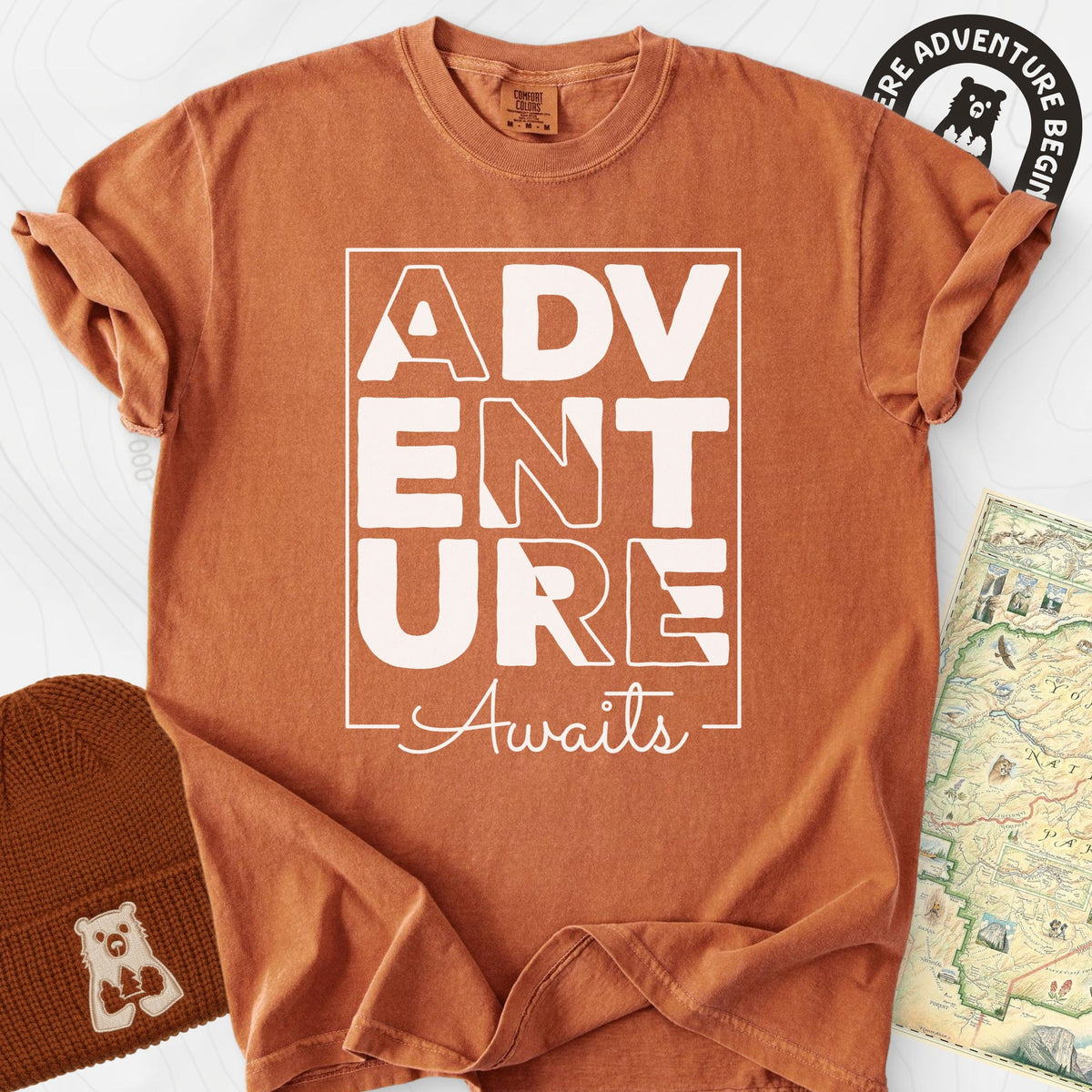 Adventure Awaits T-Shirt Gift For Hiker