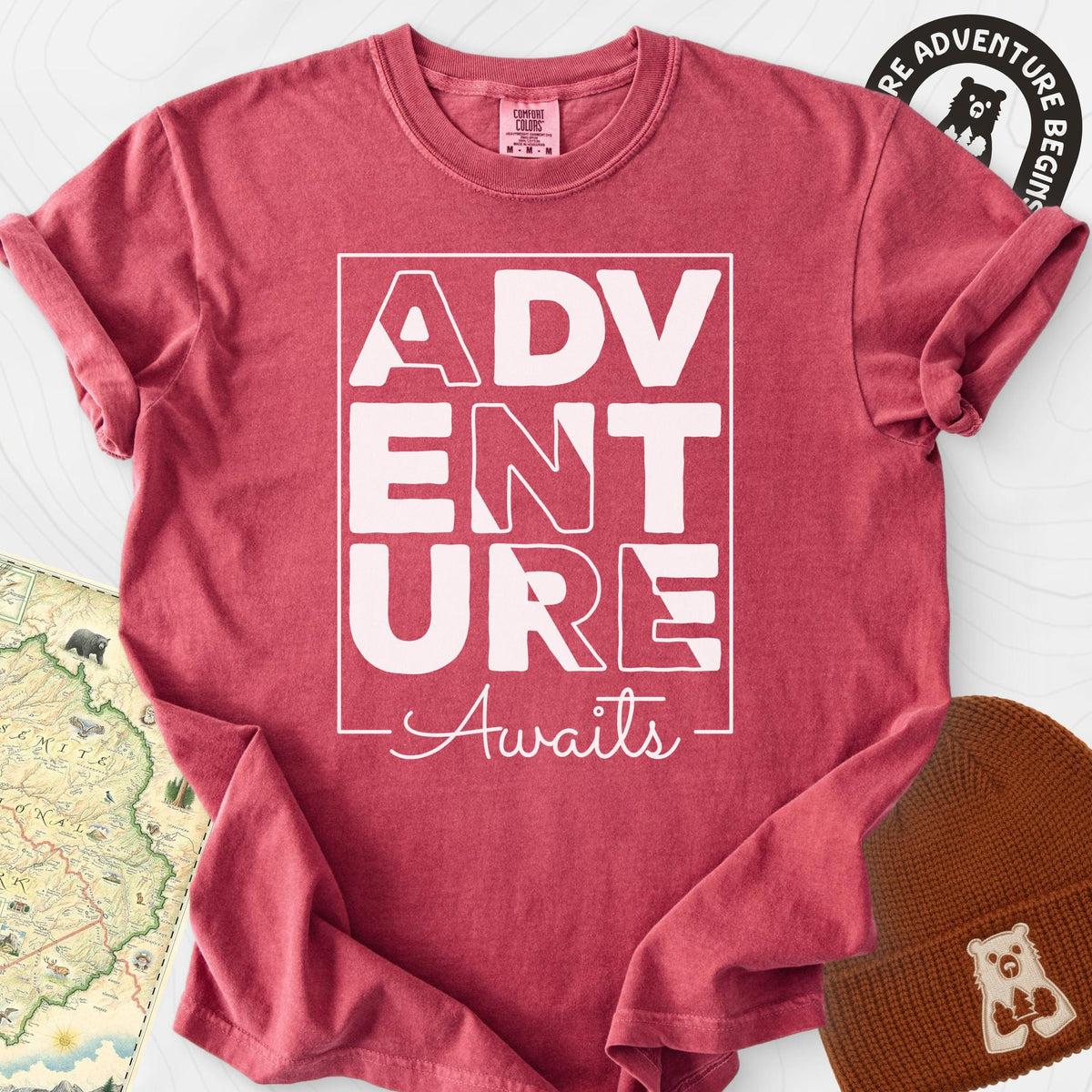 Adventure Awaits T-Shirt Gift For Hiker