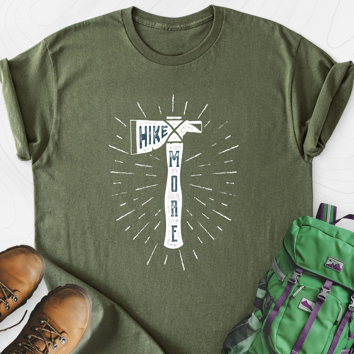 Hike More Axe Lightweight T-Shirt Gift For Hiker