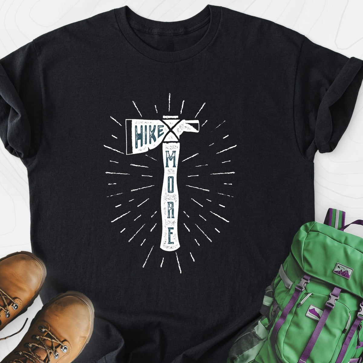 Hike More Axe Lightweight T-Shirt Gift For Hiker