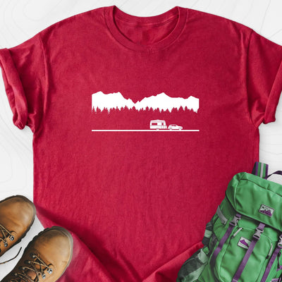 Trailer in the Mountains Lightweight T-Shirt Gift For Hiker