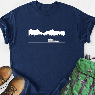 Trailer in the Mountains Lightweight T-Shirt Gift For Hiker