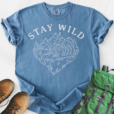Stay Wild Mountains T-Shirt Gift For Hiker