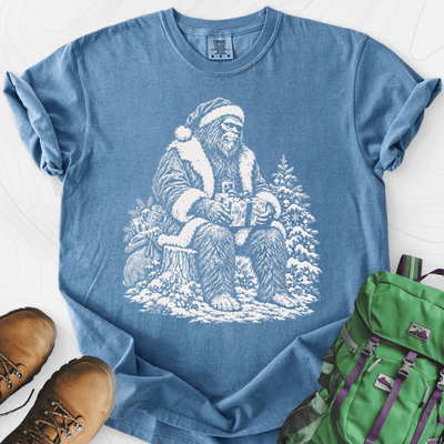 Bigfoot Santa T-Shirt Gift For Hiker