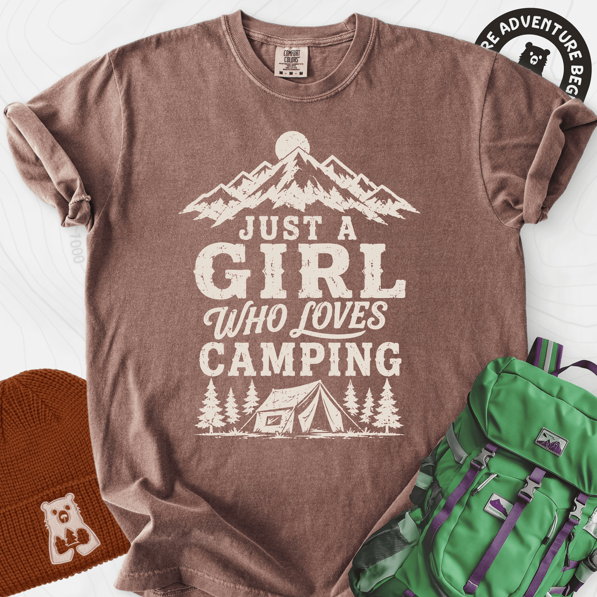 Girl Who Loves Camping T-Shirt Gift For Hiker
