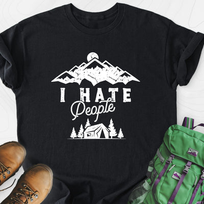 I Hate People Lightweight T-Shirt Gift For Hiker