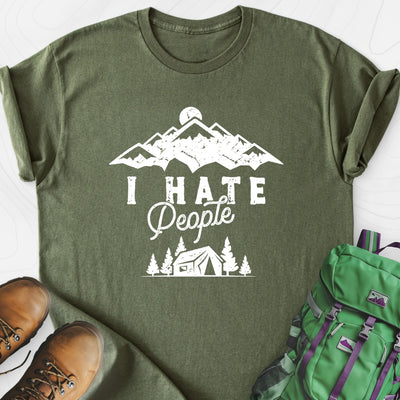 I Hate People Lightweight T-Shirt Gift For Hiker