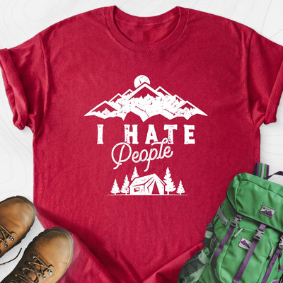 I Hate People Lightweight T-Shirt Gift For Hiker