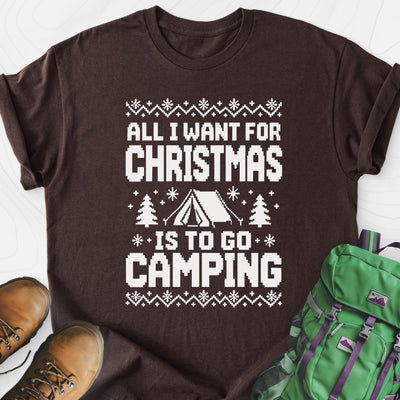 Christmas Camping Wish Lightweight T-Shirt Gift For Hiker