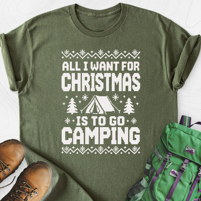 Christmas Camping Wish Lightweight T-Shirt Gift For Hiker