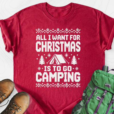 Christmas Camping Wish Lightweight T-Shirt Gift For Hiker