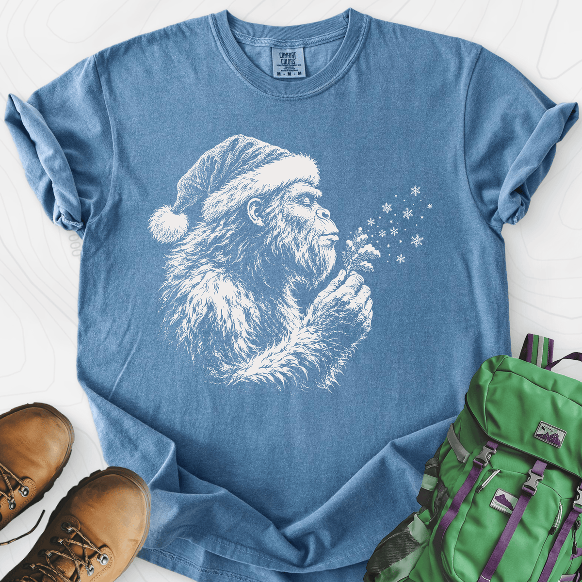 Bigfoot Snow Wishes T-Shirt Gift For Hiker