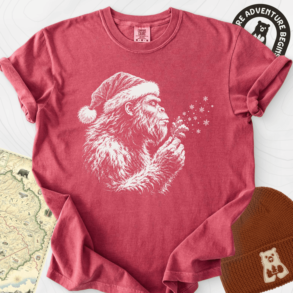 Bigfoot Snow Wishes T-Shirt Gift For Hiker