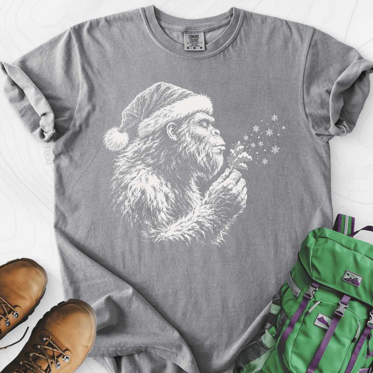 Bigfoot Snow Wishes T-Shirt Gift For Hiker
