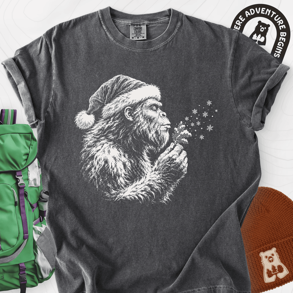Bigfoot Snow Wishes T-Shirt Gift For Hiker